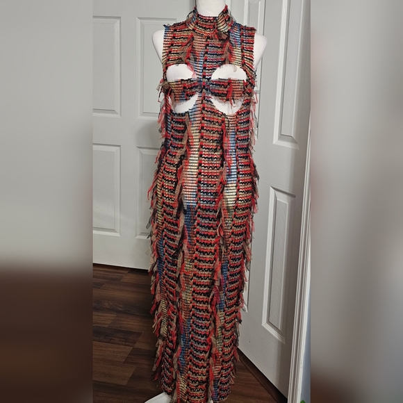 New High Neck Cut Out Bust Dress - Picture 14 of 14